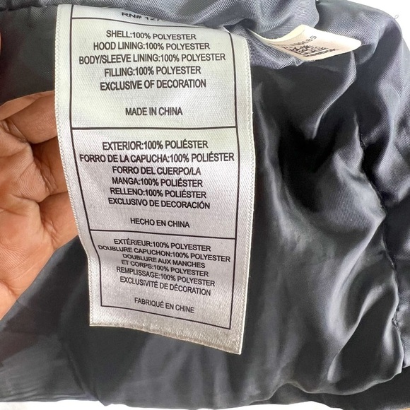 REEBOOK BLACK  PUFFER COAT WINTER BLACK COAT FRONT UNISEX MEN SIZE SMALL - Picture 11 of 14